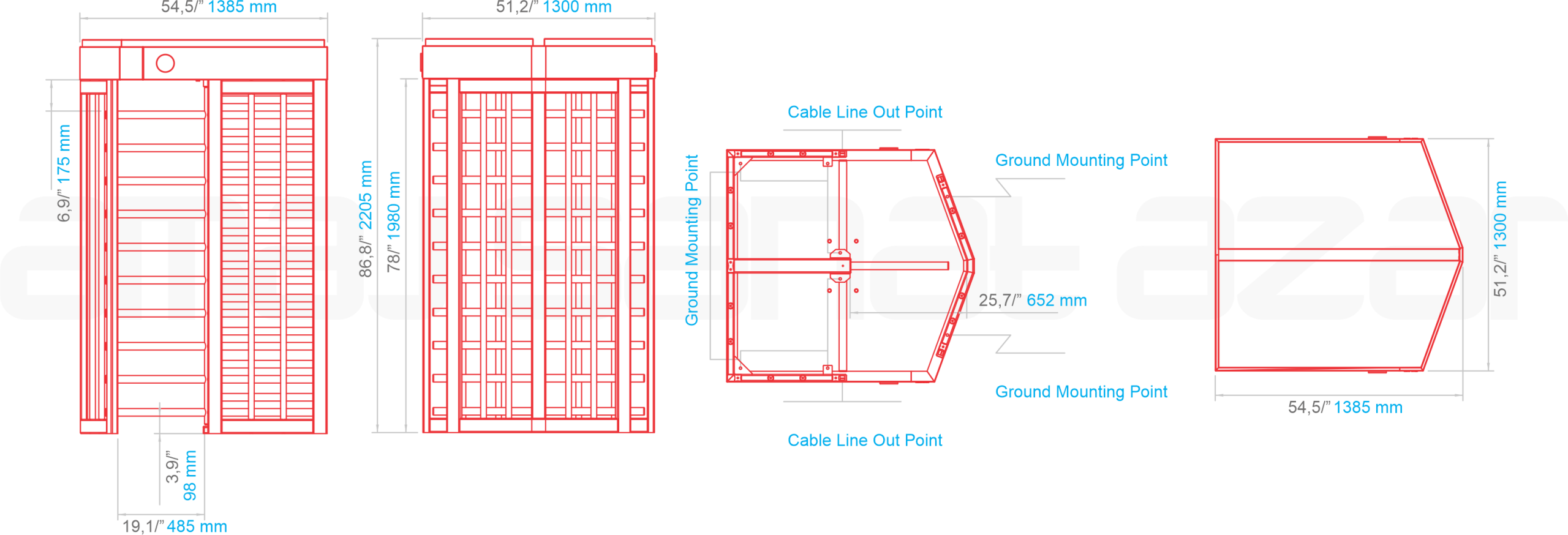 گیت کنترل تردد تمام گردان LTF414