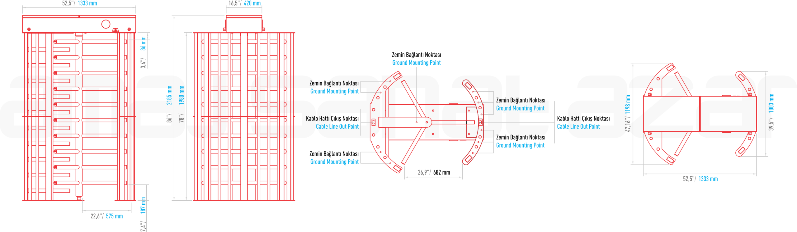 گیت کنترل تردد تمام گردان LTF213