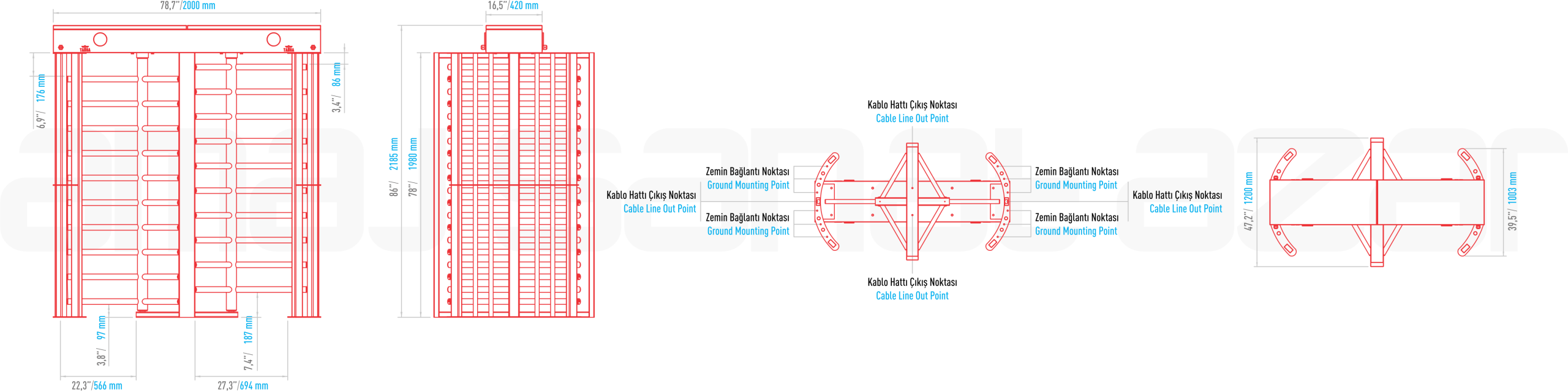 گیت کنترل تردد تمام گردان LTF213D