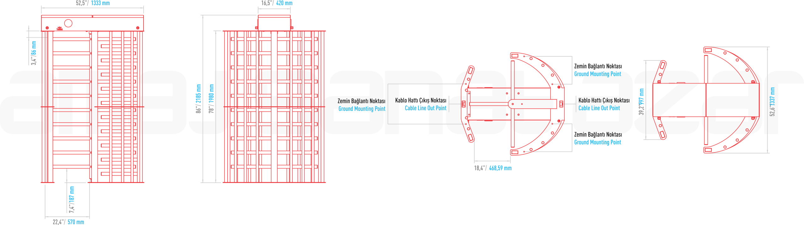 گیت کنترل تردد تمام گردان LTF214