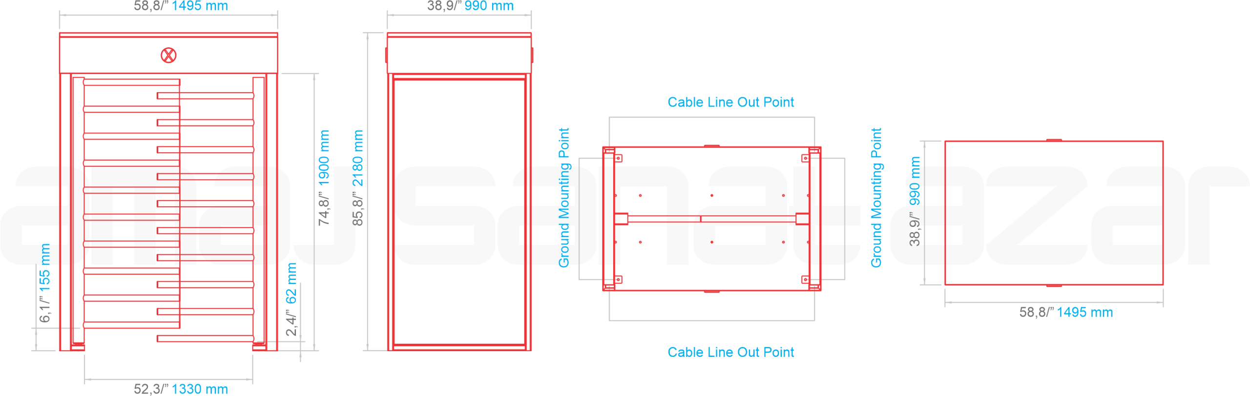 گیت کنترل تردد تمام گردان LTF413SG