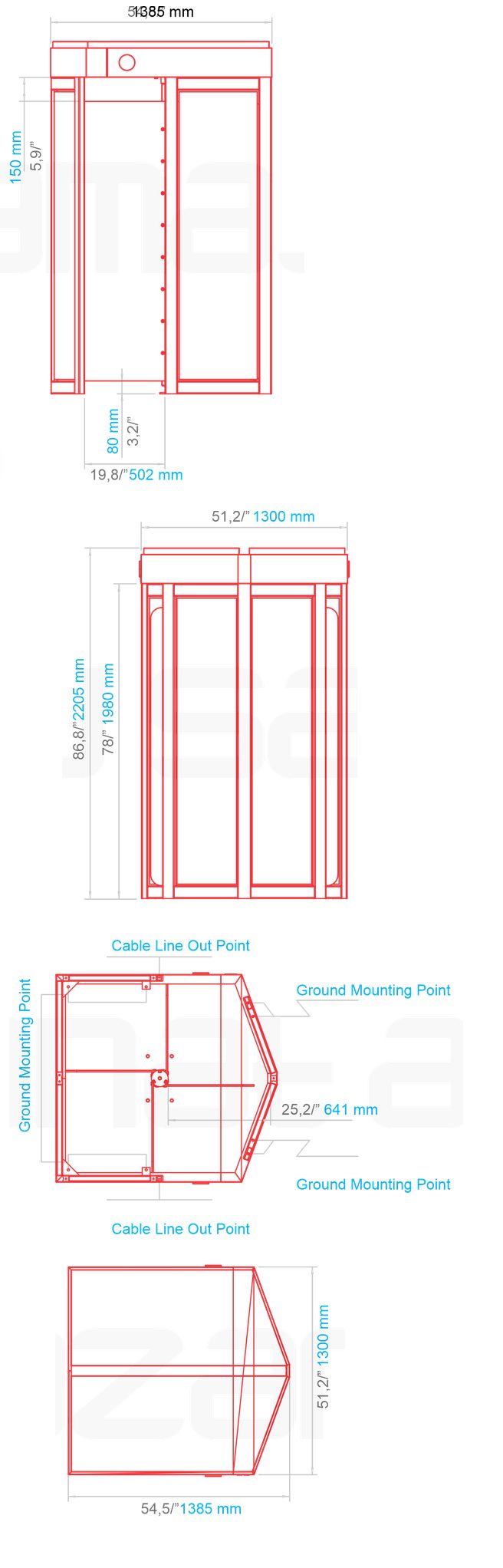 گیت کنترل تردد تمام گردان LTF514