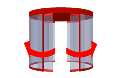 درب اتوماتیک شیشه ای نیم گرد